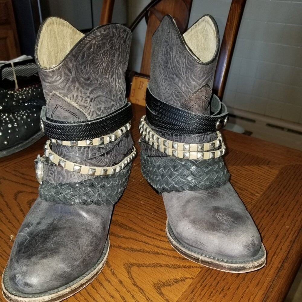 FREEBIRD by Steven Black Leather Boots MEZCAL Ankle Boots Size 6 EUC - Picture 2 of 6